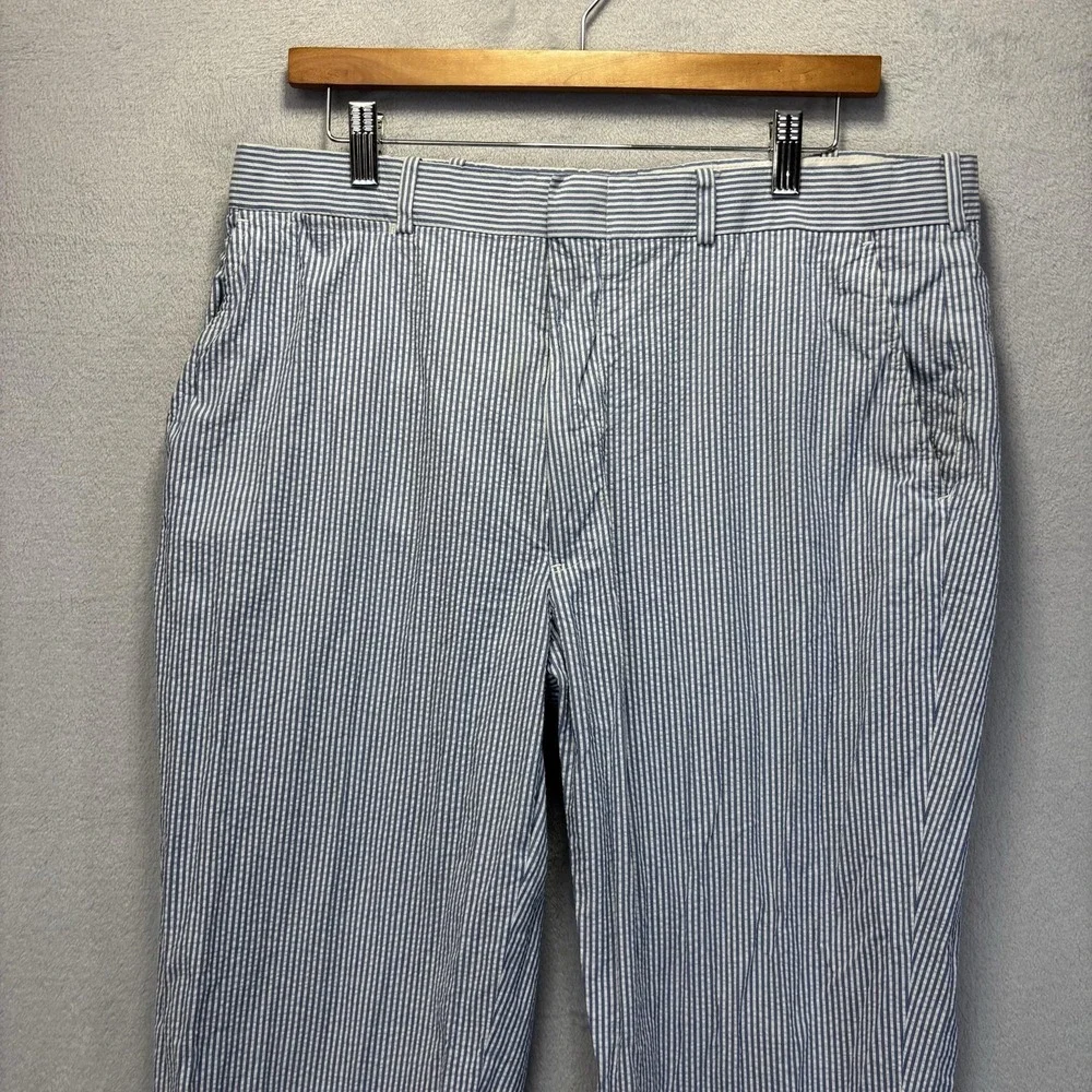 Vtg Polo Ralph Lauren Seersucker Pants Mens 36x33 Blue Striped Coastal Preppy